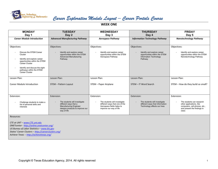 career-exploration-module-layout-career-portals-course-week-one-monday