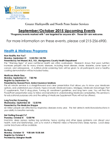 September/October 2015 Upcoming Events  Health &amp; Wellness Programs