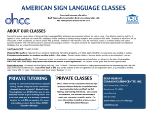 AMERICAN SIGN LANGUAGE CLASSES