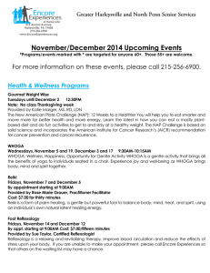 November/December 2014 Upcoming Events  Health &amp; Wellness Programs