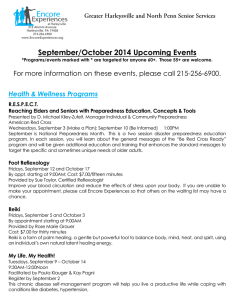 September/October 2014 Upcoming Events  Health &amp; Wellness Programs