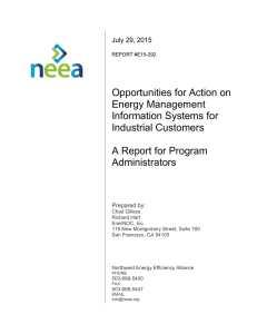 Opportunities for Action on Energy Management Information Systems for Industrial Customers