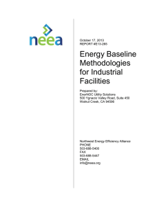 Energy Baseline Methodologies for Industrial Facilities