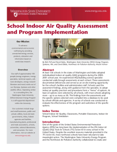 School Indoor Air Quality Assessment and Program Implementation Our Mission