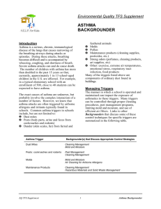 ASTHMA BACKGROUNDER Environmental Quality TFS Supplement Introduction