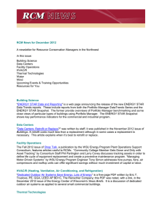 RCM News for December 2012 Building Science Data Centers