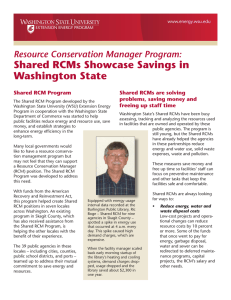 Shared RCMs Showcase Savings in Washington State Resource Conservation Manager Program: