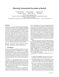 Dissecting Transactional Executions in Haskell Cristian Perfumo Nehir Sonmez Adrian Cristal