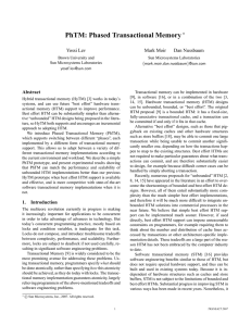 PhTM: Phased Transactional Memory ∗ Yossi Lev Mark Moir