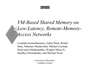 VM-Based Shared Memory on Low-Latency, Remote-Memory- Access Networks