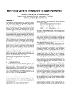 Refereeing Conflicts in Hardware Transactional Memory