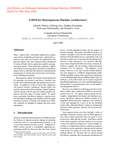 S-DSM for Heterogeneous Machine Architectures