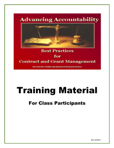 Training Material  For Class Participants Rev 3/2015