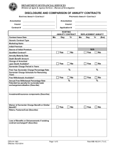 DISCLOSURE AND COMPARISON OF ANNUITY CONTRACTS DEPARTMENT OF