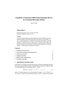 Ergodicity of Stochastic Differential Equations Driven by Fractional Brownian Motion Martin Hairer