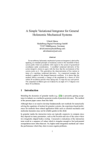 A Simple Variational Integrator for General Holonomic Mechanical Systems