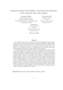 Frequency analysis of the stability of asteroids in the framework