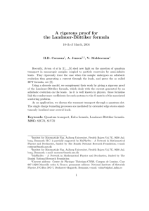 A rigorous proof for the Landauer-B¨ uttiker formula 10-th of March, 2004
