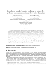 Second order adaptive boundary conditions for exterior flow