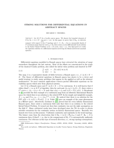 STRONG SOLUTIONS FOR DIFFERENTIAL EQUATIONS IN ABSTRACT SPACES
