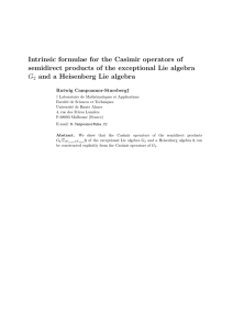 Intrinsic formulae for the Casimir operators of G