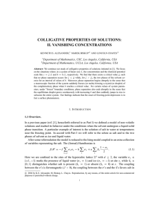 COLLIGATIVE PROPERTIES OF SOLUTIONS: II. VANISHING CONCENTRATIONS