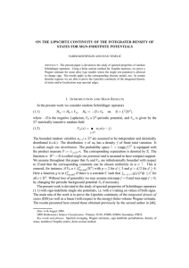 ON THE LIPSCHITZ CONTINUITY OF THE INTEGRATED DENSITY OF