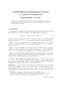 Arnold diffusion in Hamiltonian Systems a priori Chong-Qing CHENG &amp; Jun YAN