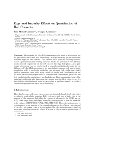 Edge and Impurity Effects on Quantization of Hall Currents Jean-Michel Combes , Fran¸