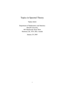 Topics in Spectral Theory