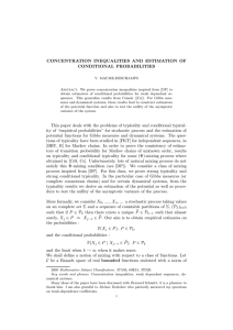 CONCENTRATION INEQUALITIES AND ESTIMATION OF CONDITIONAL PROBABILITIES