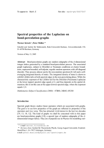 Spectral properties of the Laplacian on bond-percolation graphs Math. Z. See also