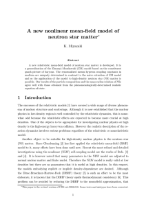 A new nonlinear mean-eld model of neutron star matter ¤ K. Miyazaki
