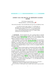 LIFSHITS TAILS FOR SPECTRA OF ERD ˝OS-R ´ENYI RANDOM GRAPHS B O