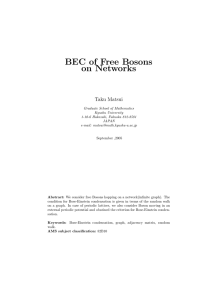 BEC of Free Bosons on Networks Taku Matsui