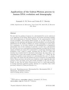 Applications of the Galton-Watson process to human DNA evolution and demography