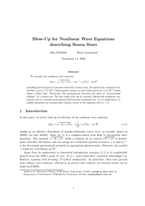 Blow-Up for Nonlinear Wave Equations describing Boson Stars J¨ urg Fr¨
