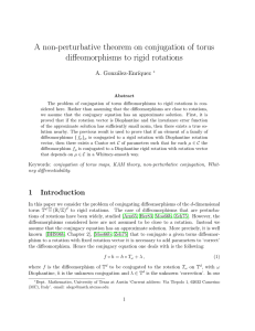 A non-perturbative theorem on conjugation of torus diffeomorphisms to rigid rotations alez-Enr´ıquez