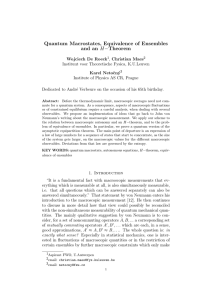 Quantum Macrostates, Equivalence of Ensembles and an H−Theorem