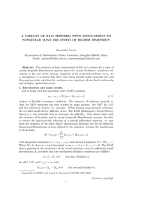 A VARIANT OF KAM THEOREM WITH APPLICATIONS TO Xiaoping Yuan