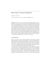 Basic Types of Coarse-Graining II Alexander N. Gorban
