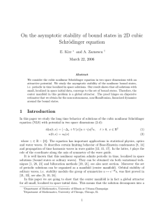 On the asymptotic stability of bound states in 2D cubic Schr¨
