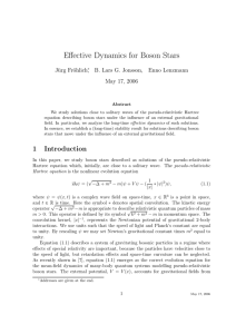 Effective Dynamics for Boson Stars J¨ urg Fr¨ohlich