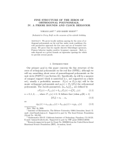 FINE STRUCTURE OF THE ZEROS OF ORTHOGONAL POLYNOMIALS,