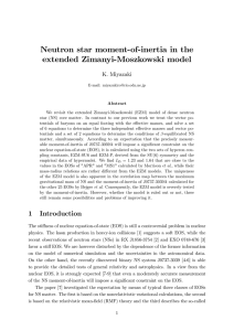 Neutron star moment-of-inertia in the extended Zimanyi-Moszkowski model K. Miyazaki