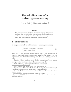 Forced vibrations of a nonhomogeneous string Pietro Baldi , Massimiliano Berti