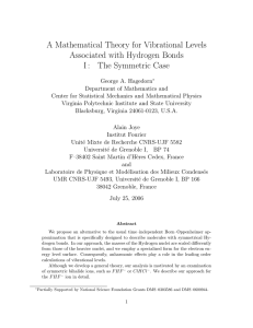 A Mathematical Theory for Vibrational Levels Associated with Hydrogen Bonds I :