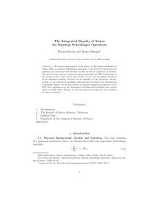 The Integrated Density of States for Random Schr¨ odinger Operators