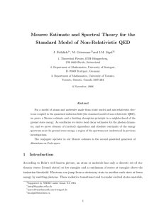 Mourre Estimate and Spectral Theory for the J. Fr¨ ohlich