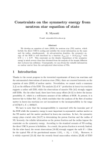 Constraints on the symmetry energy from neutron star equation of state